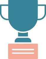 Trophy Glyph Two Color Icon vector