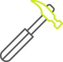 Hammer Line Two Color Icon vector