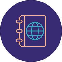 Travel Guide Line Two Color Circle Icon vector