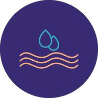 Water Drop Line Two Color Circle Icon vector