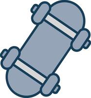 patineta línea lleno gris icono vector