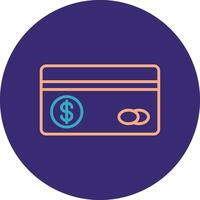 Credit Card Line Two Color Circle Icon vector