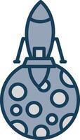 Moon Landing Line Filled Grey Icon vector