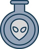 Aliens Line Filled Grey Icon vector