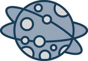 Planet Line Filled Grey Icon vector