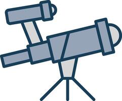 telescopio línea lleno gris icono vector