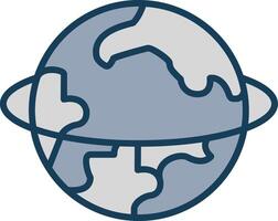 Planet Line Filled Grey Icon vector