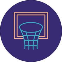 Basketball Hoop Line Two Color Circle Icon vector