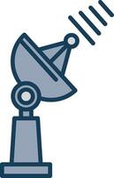 Satellite Dish Line Filled Grey Icon vector