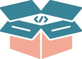 Open Box Glyph Two Color Icon vector