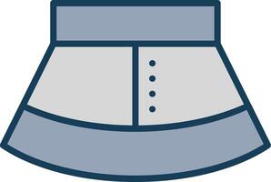 Skirt Line Filled Grey Icon vector