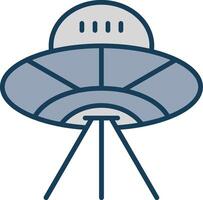 Alien Spaceship Line Filled Grey Icon vector