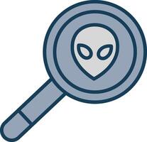 Aliens Line Filled Grey Icon vector