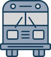 School Bus Line Filled Grey Icon vector
