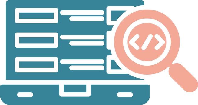 icono de dos colores de glifo de desarrollo de software vector