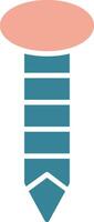 Nail Glyph Two Color Icon vector