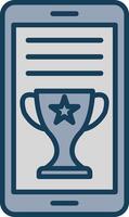 OnLine Filled Grey Award Line Filled Grey Icon vector