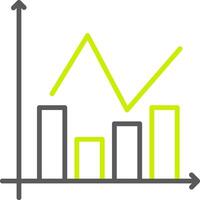 Bar Chart Line Two Color Icon vector