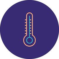 Thermometer Line Two Color Circle Icon vector