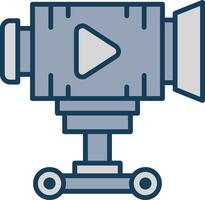 Camera Dolly Line Filled Grey Icon vector