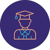 Graduation Line Two Color Circle Icon vector