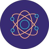 Atomic Line Two Color Circle Icon vector