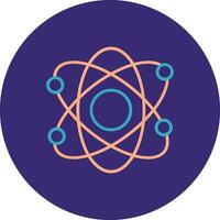 Atomic Line Two Color Circle Icon vector