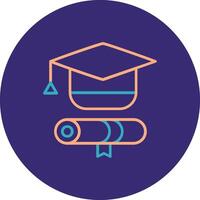 Graduation Line Two Color Circle Icon vector