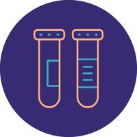 Test Tubes Line Two Color Circle Icon vector