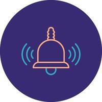 Bell Line Two Color Circle Icon vector