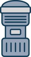 Camera Lens Line Filled Grey Icon vector
