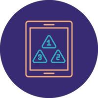 Tablet Line Two Color Circle Icon vector