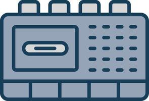 Tape Recorder Line Filled Grey Icon vector