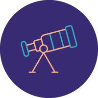 Telescope Line Two Color Circle Icon vector