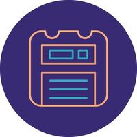 Floppy Disk Line Two Color Circle Icon vector