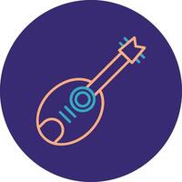 Guitar Line Two Color Circle Icon vector