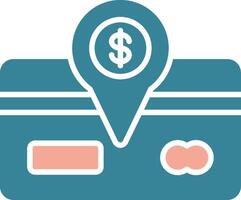 Direct Debit Glyph Two Color Icon vector