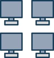 Monitors Line Filled Grey Icon vector