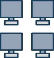 Monitors Line Filled Grey Icon vector