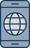 News Feed Line Filled Grey Icon vector