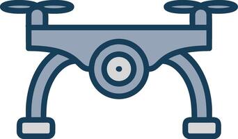 Camera Drone Line Filled Grey Icon vector