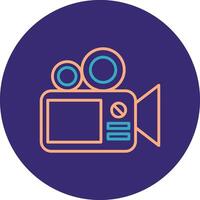 Camera Line Two Color Circle Icon vector