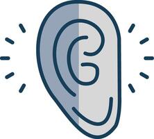 Listening Line Filled Grey Icon vector