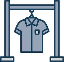 Clothing Rack Line Filled Grey Icon vector