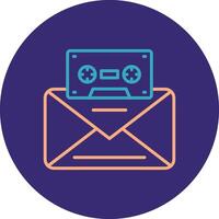 Voice Mail Line Two Color Circle Icon vector