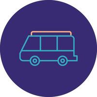 Minibus Line Two Color Circle Icon vector