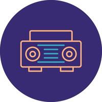 Radio Line Two Color Circle Icon vector