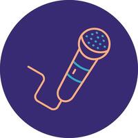 Microphone Line Two Color Circle Icon vector