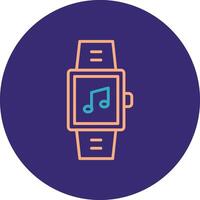 Smartwatch Line Two Color Circle Icon vector