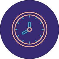 reloj línea dos color circulo icono vector